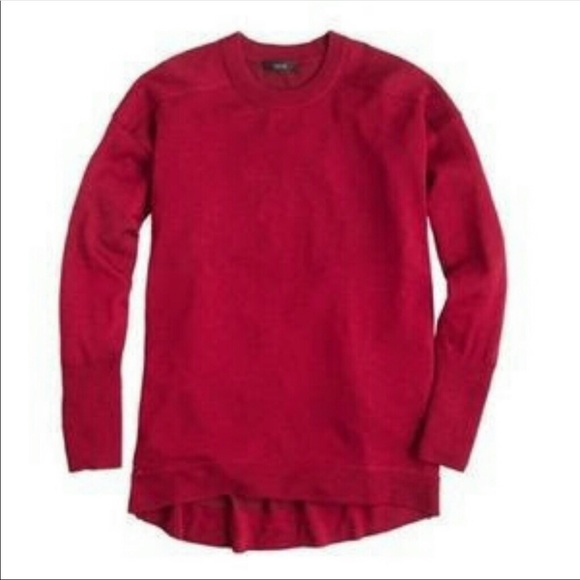 J. Crew Sweaters - J. Crew red merino cotton tunic sweater medium